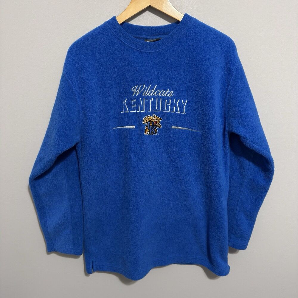 Vintage 90s Kentucky Wildcats Spellout Blue Crewneck Sweatshirt Large Fleece